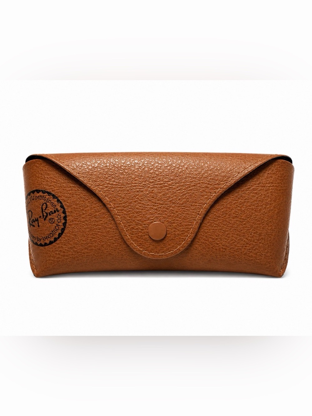 Ray-Ban Brown Pebbled Leather Sunglasses Case